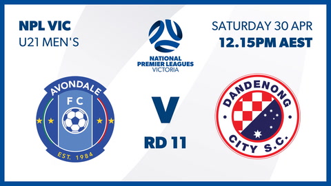 Avondale FC Melbourne - Victoria U21 v Dandenong City SC - Victoria U21