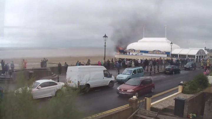Fire breaks out on pier at Burnham-on-Sea