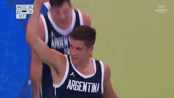 El triple de la victoria de la Argentina ante Estonia - Fuente: Olympic Channel