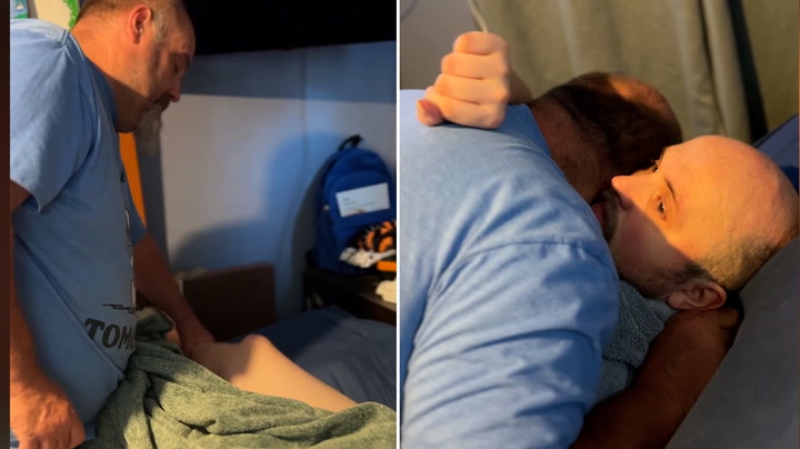 Paraplegic man tells his dad he has regained feeling in his leg
