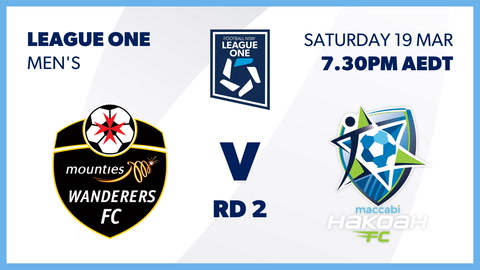 19 March - Round 2 FNSW League One Mens - Mounties Wanderers FC v Hakoah Sydney City
