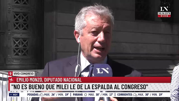 Emilio Monzo cuestiono a Javier Milei por su decision de dar el discurso fuera del Congreso: "No es un buen sintoma"