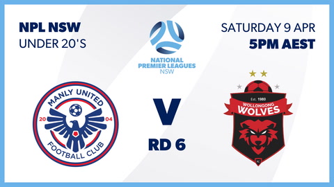 9 April - NPL NSW U20 Men's - Round 6 - Manly United FC v Wollongong Wolves FC