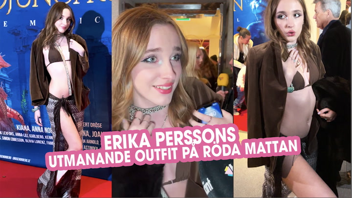 Erika Perssons utmanande outfit på röda mattan: ”Jag fryser”