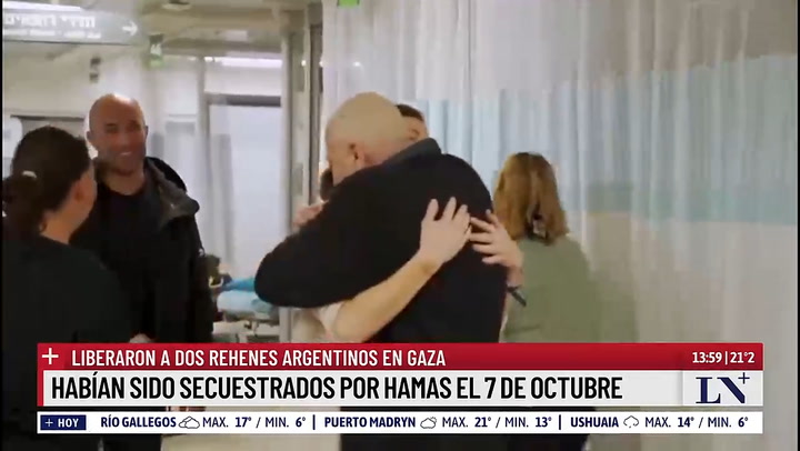 Liberaron a dos rehenes argentinos en Gaza: asi fue el reencuentro con sus familiares