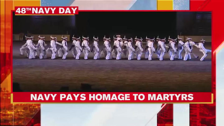 Bands perform Beating Retreat on 48th Navy Day in Mumbai | WATCH | India  News