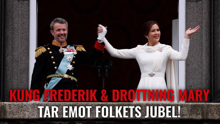 SE FILMEN: Kung Frederik och drottning Mary tar emot folkets enorma jubel!
