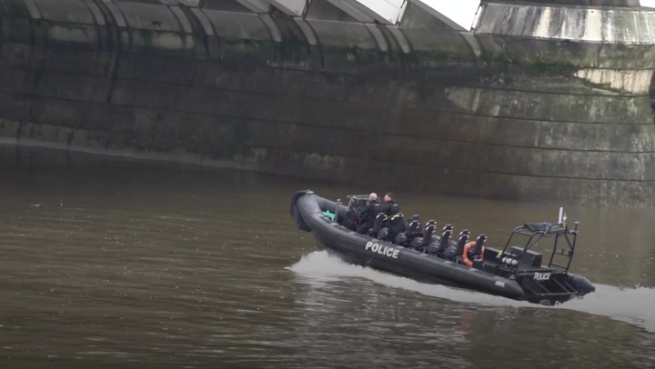 Police boats search Thames near Chelsea Bridge for alkali attack suspect Abdul Ezedi