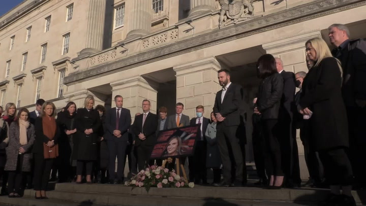 Watch: Northern Ireland political leaders hold vigil for Ashling Murphy