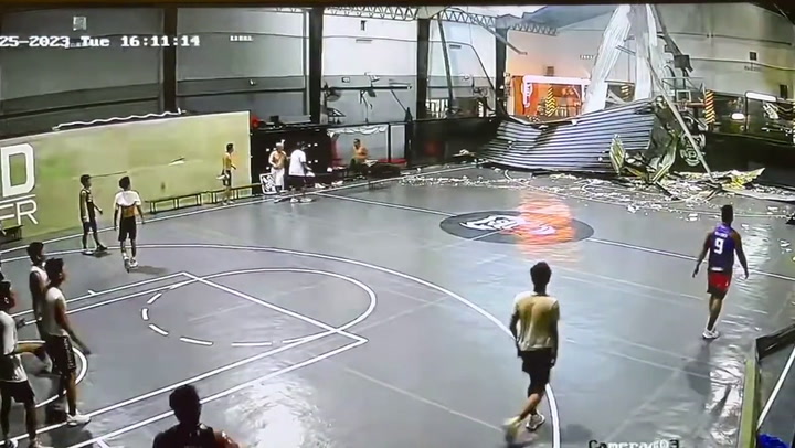 Gym roof collapses during basketball game as Super Typhoon Doksuri hitS the Philippines