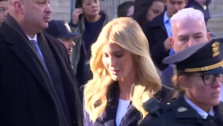 Ivanka Trump arrives at court to take stand in fraud trial as protesters chant 'crime family'