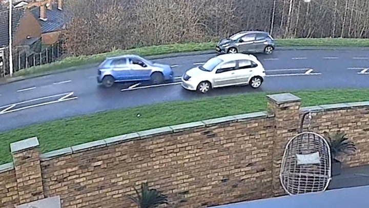 Speeding driver filmed losing control of car just minutes before killing man