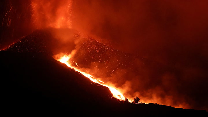 Watch live as the La Palma volcano continues to spew lava