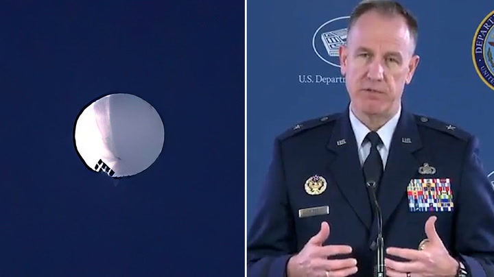 Chinese spy balloon: Pentagon 'reviews options' including shooting down airship