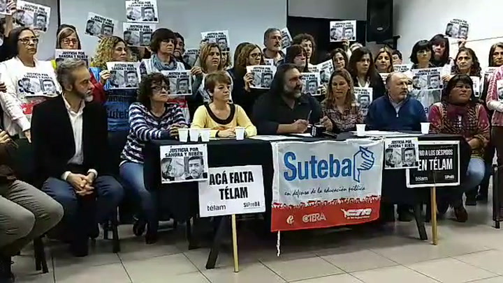 La conferencia de prensa de Suteba, tras las agresiones a una docente, en Moreno - Fuente: Facebook