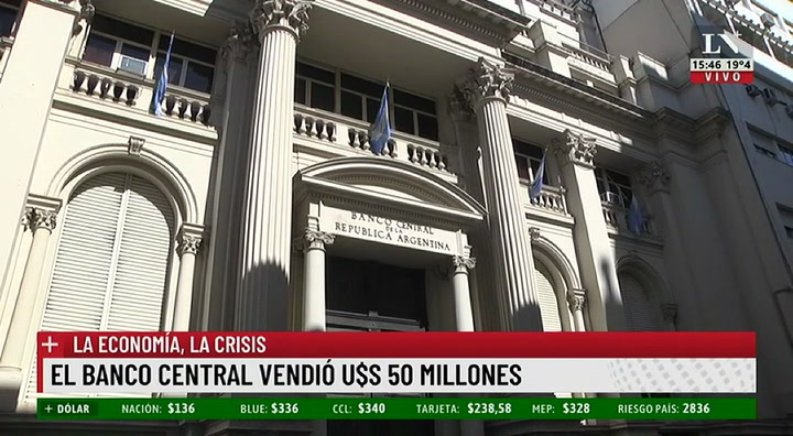 El Banco Central vendió este jueves US$50.000.000