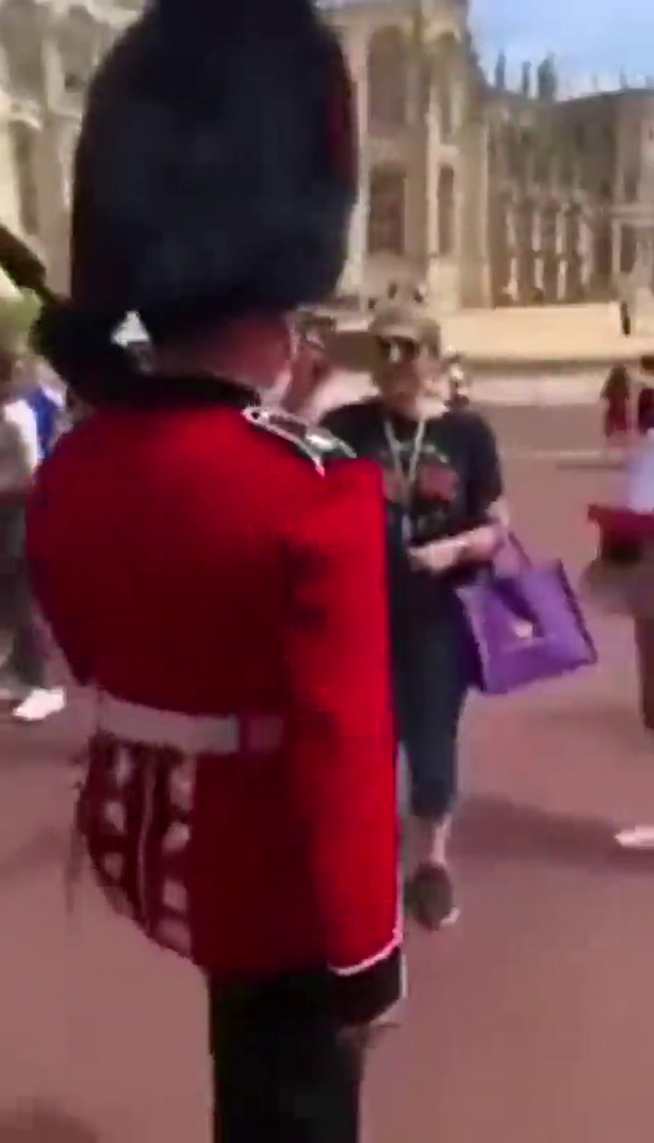 Un guardia de la Reina empujó a un turista - Fuente: YouTube