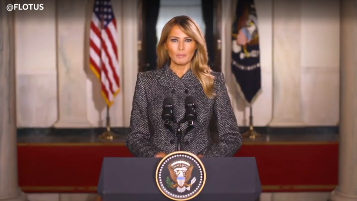 Melania Trump shares farewell address video