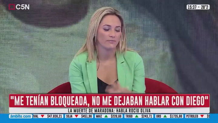 Rocío Oliva quebró en llanto tras su cruce con Claudia Villafañe - Fuente: C5N