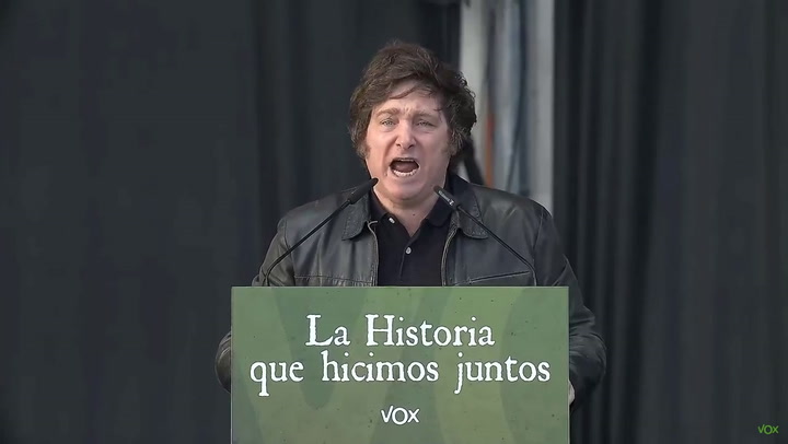 Javier Milei compartió un acto con el partido Vox en España