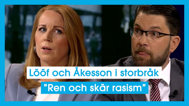 Lööf och Åkesson i storbråk ”Ren och skär rasism”
