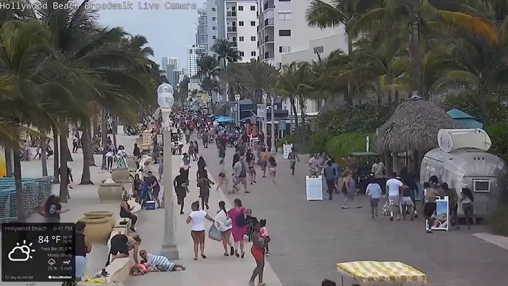 El tiroteo en Miami registrado desde una cámara de seguridad