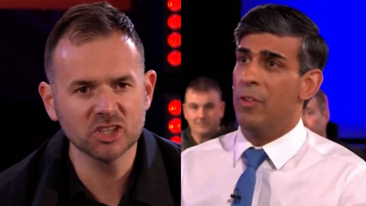 Furious Briton rants at Rishi Sunak for more than one minute over Covid vaccine
