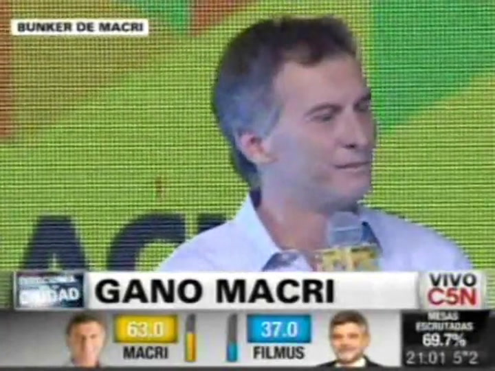 El baile de la victoria de Macri (C5N)
