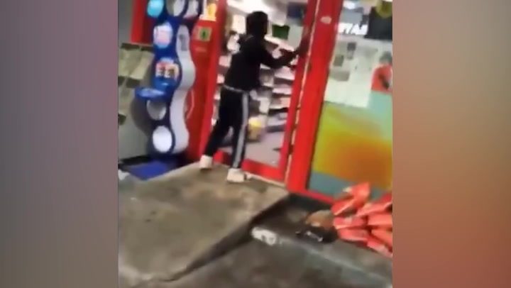 Gang film moment they attack garage shopworker on Snapchat