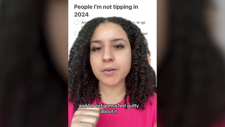 A woman created a list of service workers she refuses to tip in 2024, saying that tipping has gotten 'out of control'