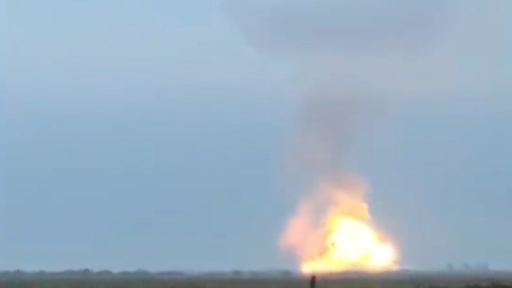 Huge fireball erupts at ammunition depot in Crimea