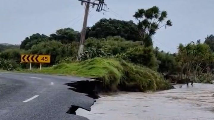 Cyclone Gabrielle: Road collapses as worst storm in generation hits New Zealand