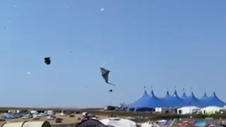 Boardmasters: Whirlwind sends tents flying through the air at festival
