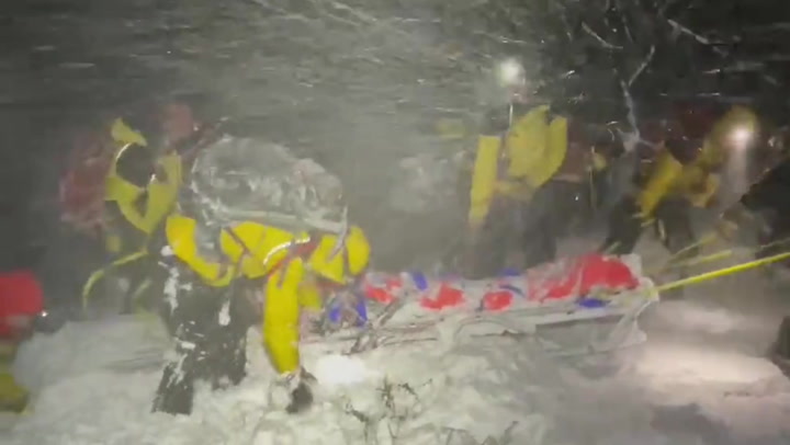 Cairngorm mountaineer rescue team drag climber to safety after avalanche on Scottish highlands