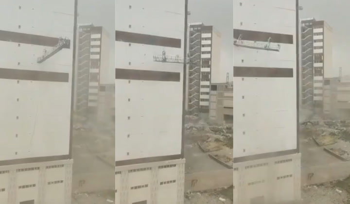 Kıyamet toz fırtınası yüksek binaları döverken işçiler ölüme daldı - Dünya Haberleri