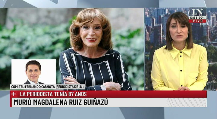El recuerdo de Fernando Carnota tras la muerte de Magdalena Ruiz Guiñazú