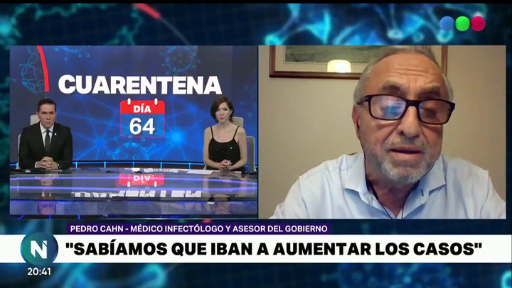 La pregunta por el 'récord de la cuarentena' de Cristina Pérez a Pedro Cahn - Fuente: Telefe Noticia