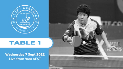 7 Sept - ITTF Oceania Table Tennis - Table 1