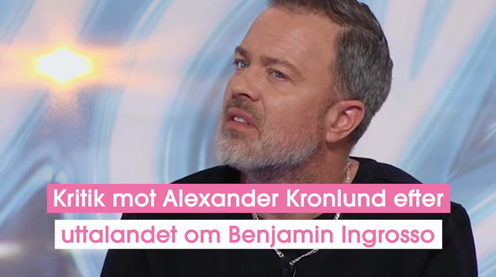 Kritik mot Alexander Kronlund efter uttalandet om Benjamin Ingrosso