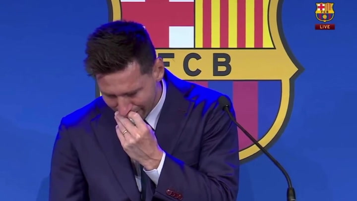 Lionel Messi breaks down in tears as he says final goodbye to FC Barcelona