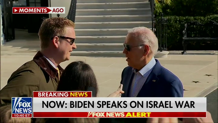 Joe Biden and Peter Doocy back and forth over polls as president leaves for Chicago