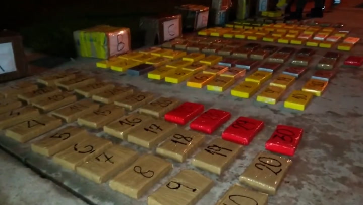 Argentinian police find 150kg of cocaine hidden in lorry transporting wood