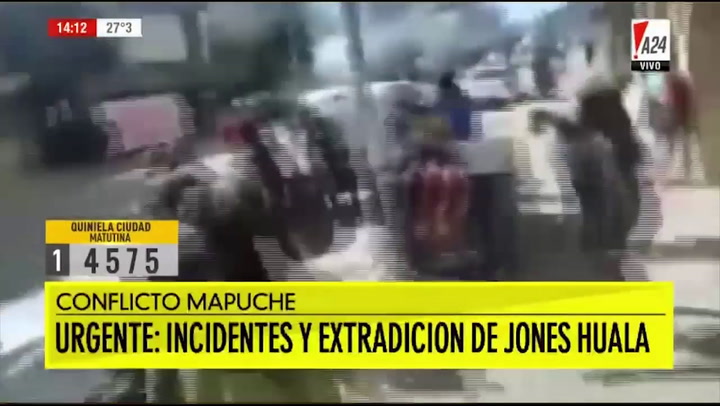 Incidentes por la extradición de Jones Huala - Fuente: A24