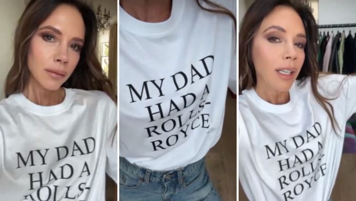 Victoria Beckham selling 'My dad had a Rolls-Royce' T-shirts for £110 ...