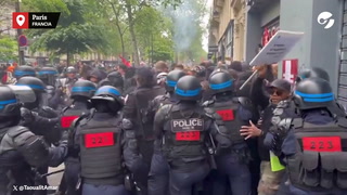 Tensión en Francia: la policía reprime a los manifestantes durante el 1ro de mayo en París