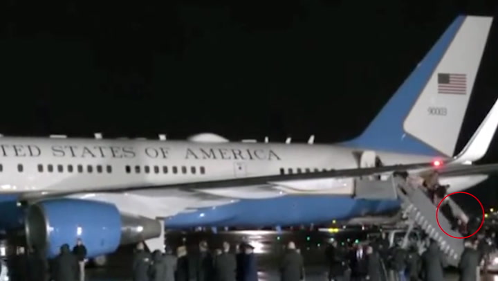 White House staffer falls down Air Force One steps during Biden's trip to Poland