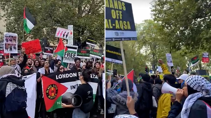 Thousands show up for pro-Palestine march in London