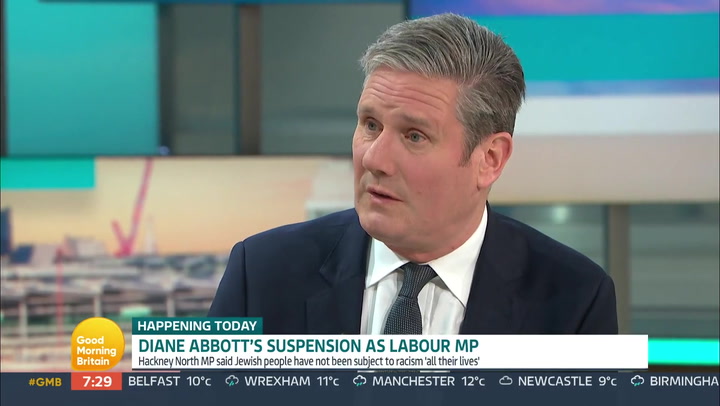 Keir Starmer says 'gut feeling' is that Diane Abbott's comments were 'antisemitic'