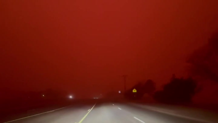Texas sky turns red as dust storm creates eerie scene