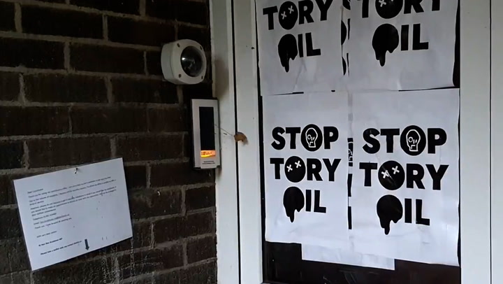 Just Stop Oil protesters plaster Exeter Labour HQ with climate change posters